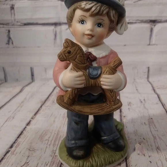 Vintage Homco Home Interior 1419 Boy with Rocking Horse - Picture 3 of 8